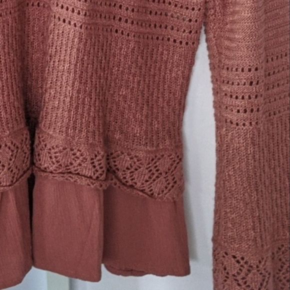 Knox Rose Blush Faux Layer Sweater Large - Picture 3 of 3